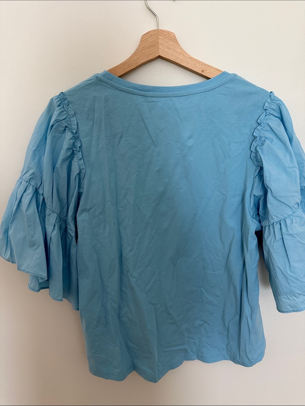 Bailey 44 Light Blue Puff Sleeve Sz L Top - Picture 4 of 5